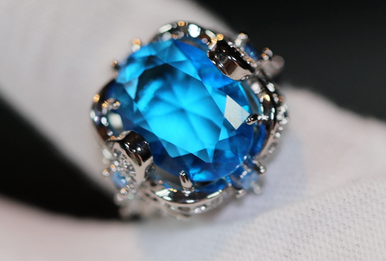 Blue Diamond Ring | Womens Blue Gemstone Ring