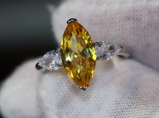 Yellow Marquise Diamond Ring | Marquise Diamond Ring