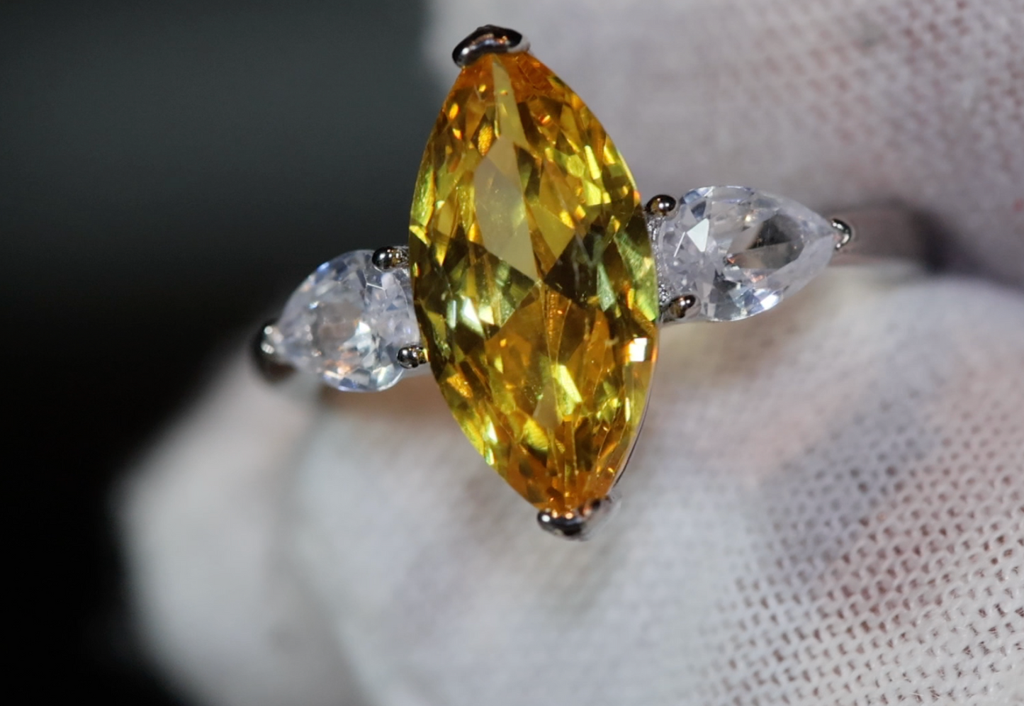 Yellow Marquise Diamond Ring | Marquise Diamond Ring