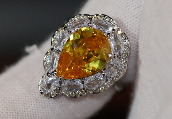 Yellow Diamond Ring | Yellow Diamond Engagement Rings | Yellow Diamond Wedding Ring | Pear Shape Ring | Pear Engagement Ring | Teardrop Ring