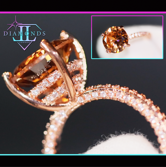 Rose Gold Champagne Diamond Ring