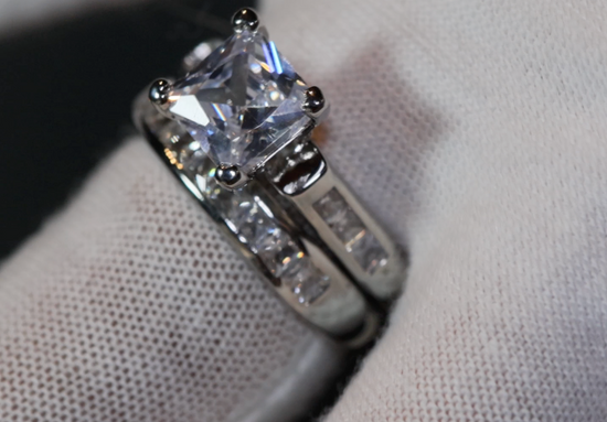 Princess Cut Engagement Ring Set | Womens Diamond Ring