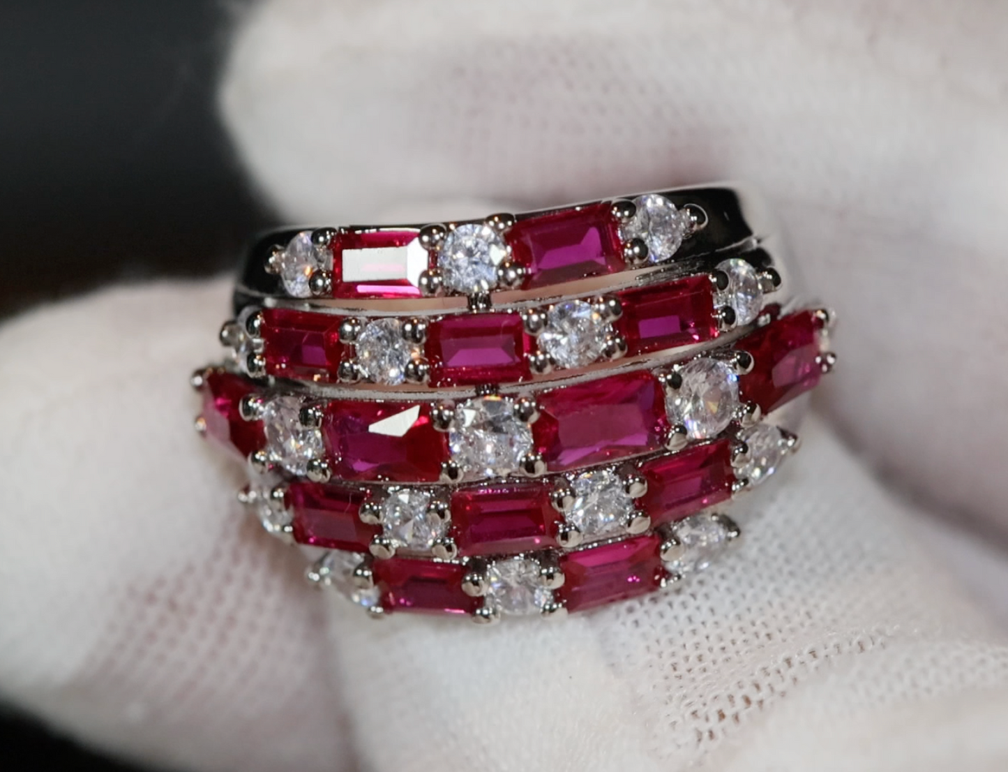 Red Diamond Ring | Ruby Red Diamond Ring | Womens Red Diamond Ring | Mens Diamond Ring | Womens Big Ring | Ruby Diamond Ring