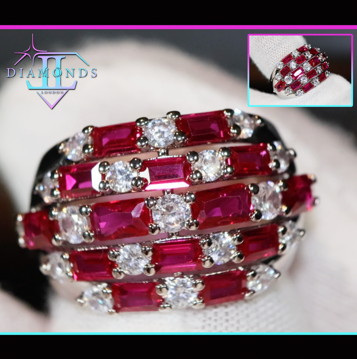 mens red ruby ring