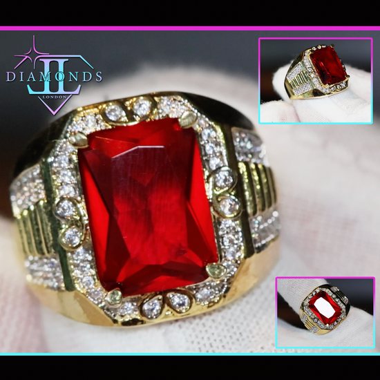 mens red diamond ring