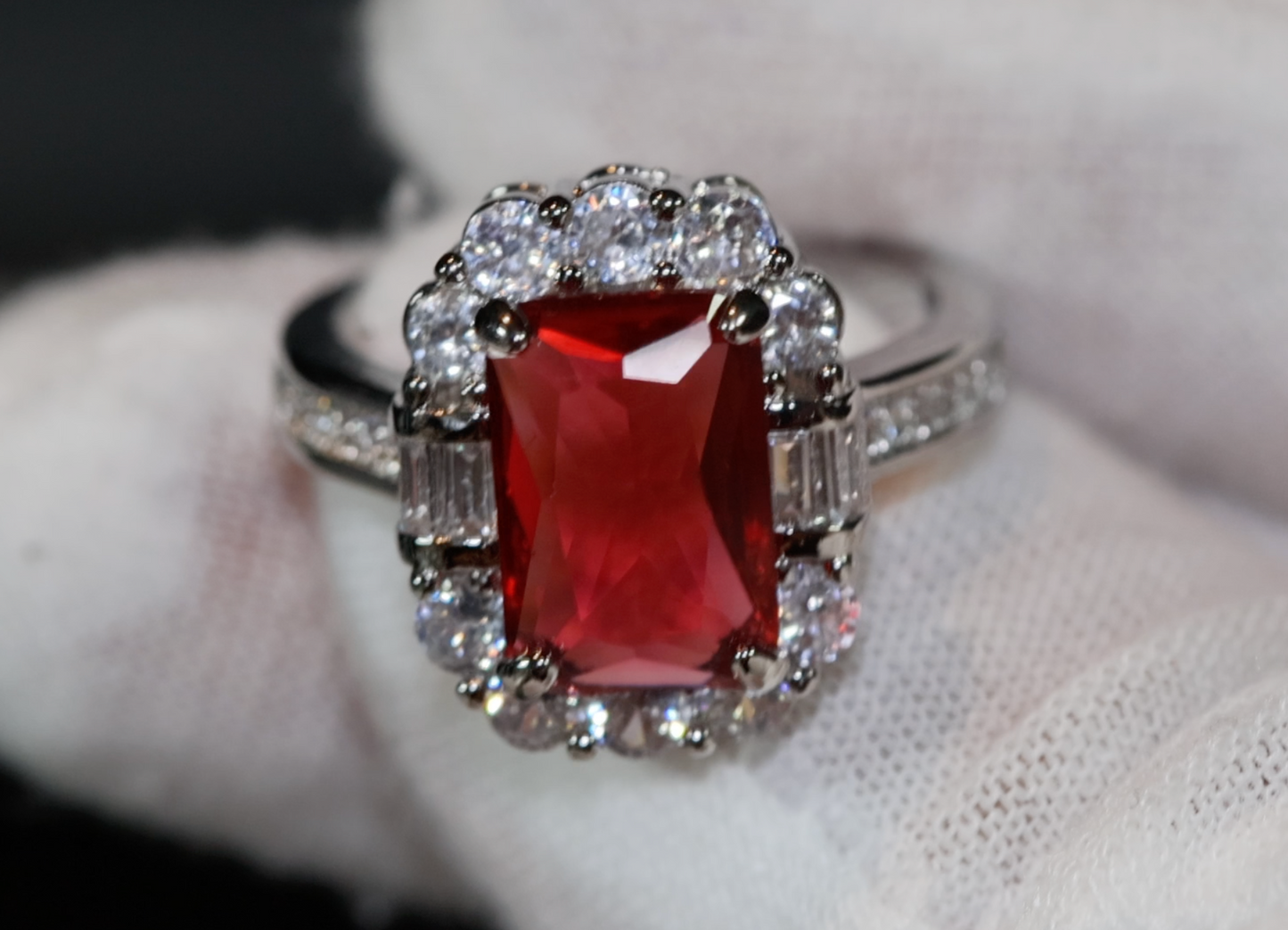 Red Diamond Ring | Womens Red Diamond Ring | Emerald Engagement Ring | Ruby Emerald Ring | Ruby Wedding Ring | Red Engagement Ring | Emerald