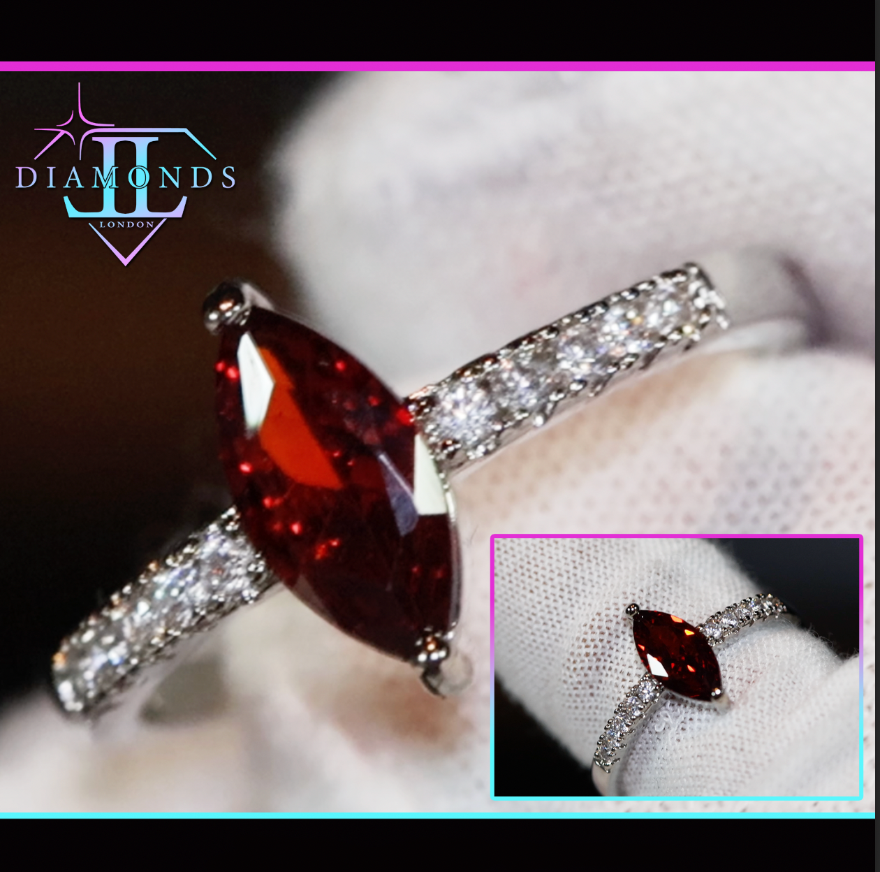 red marquise diamond ring