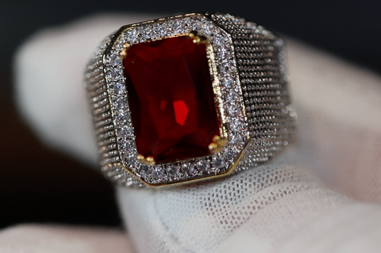 Ruby Ring | Ruby Ring for Men | Ruby Ring for Women | Ruby Diamond Ring | Ruby and Diamond Ring | Red Diamond Ring |  Iced Out Ring