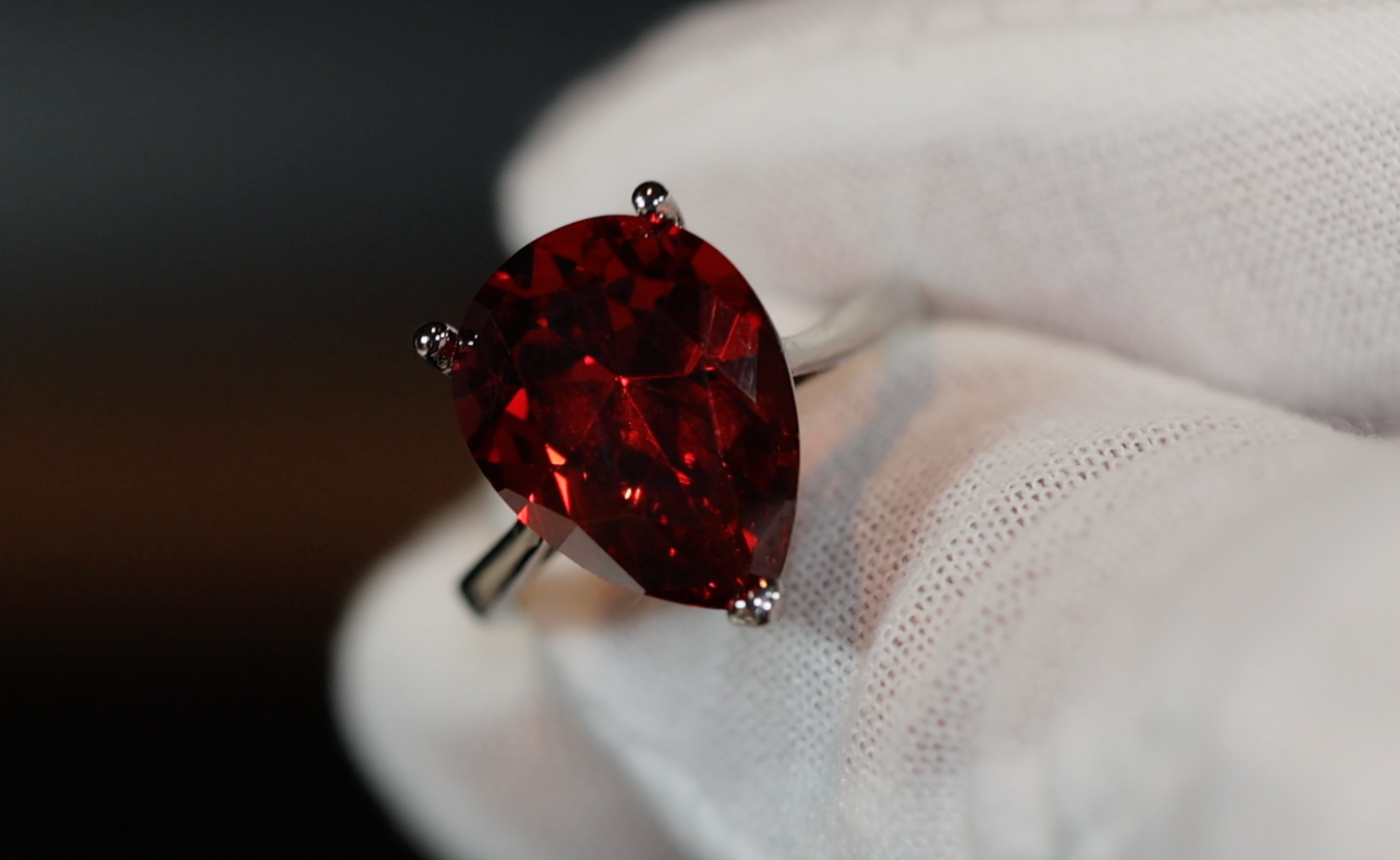 red diamond teardrop ring