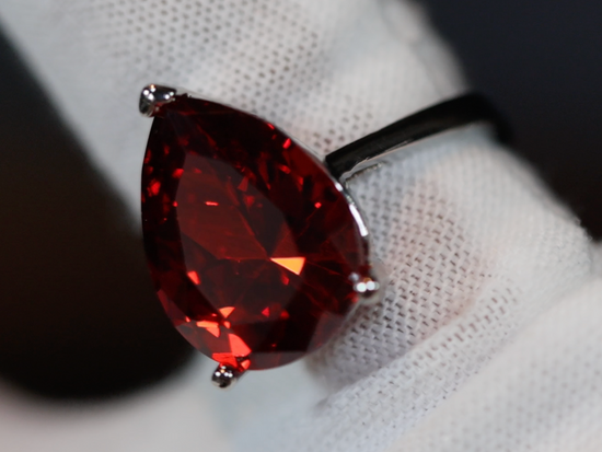 Teardrop Engagement Ring | Teardrop Ring | Red Diamond Ring | Womens Red Diamond Rings | Ruby Engagement Ring | Wedding Ring | Halo Ring