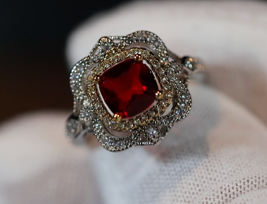 Red Diamond Ring | Womens Red Diamond Ring | Red Engagement Ring