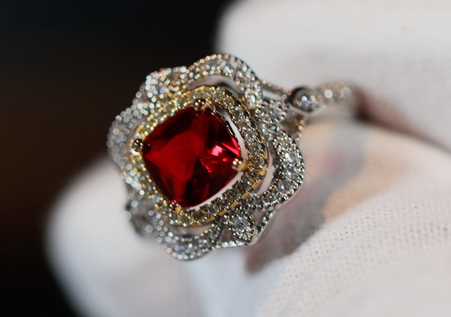 Red Diamond Ring | Womens Red Diamond Ring | Red Engagement Ring