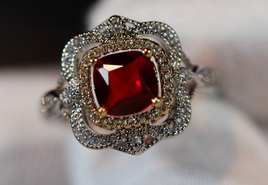 Red Diamond Ring | Womens Red Diamond Ring | Red Engagement Ring