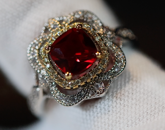 Red Diamond Ring | Womens Red Diamond Ring | Red Engagement Ring