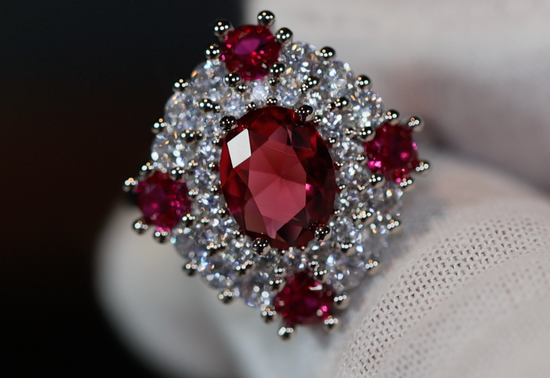 Ruby Ring | Red Diamond Ring | Flower Ring | Ruby Engagement Ring | Ruby Diamond Ring | Ruby Wedding Ring | Red Engagement Ring