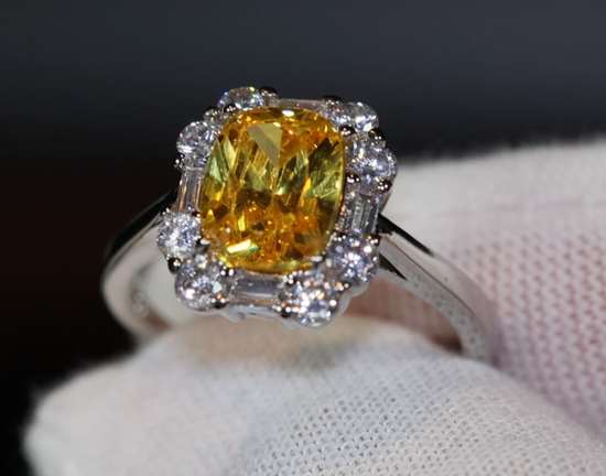womens yellow diamond rings