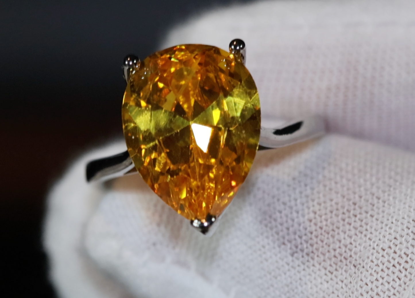 Teardrop Ring | Yellow Diamond Ring | Yellow Diamond Engagement Ring | Pear Shape Ring | Pear Engagement Ring