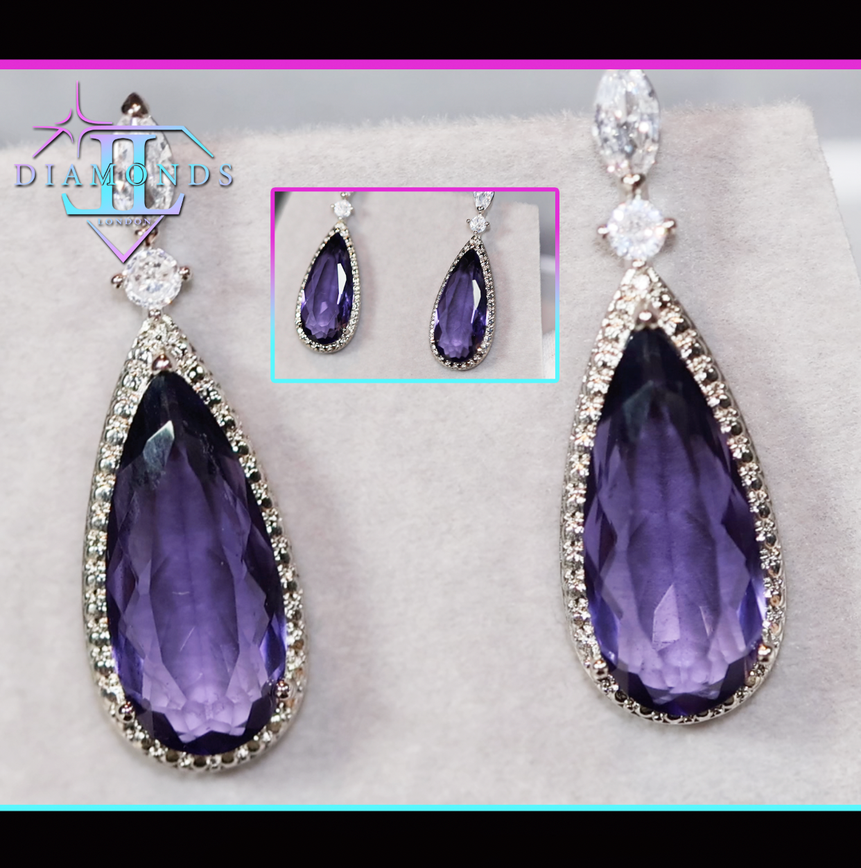 Purple Diamond Earrings