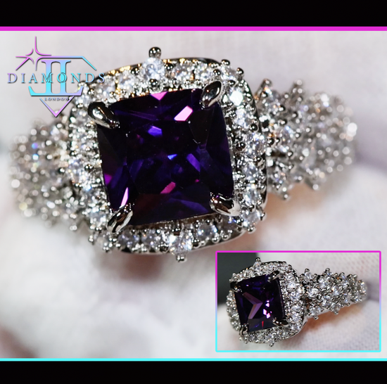 Womens Purple diamond ring