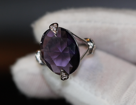 Purple Diamond Ring | Purple Diamond Engagement Ring | Purple Amethyst Ring | Purple Sapphire Ring | Statement Ring | Purple Tourmaline Ring