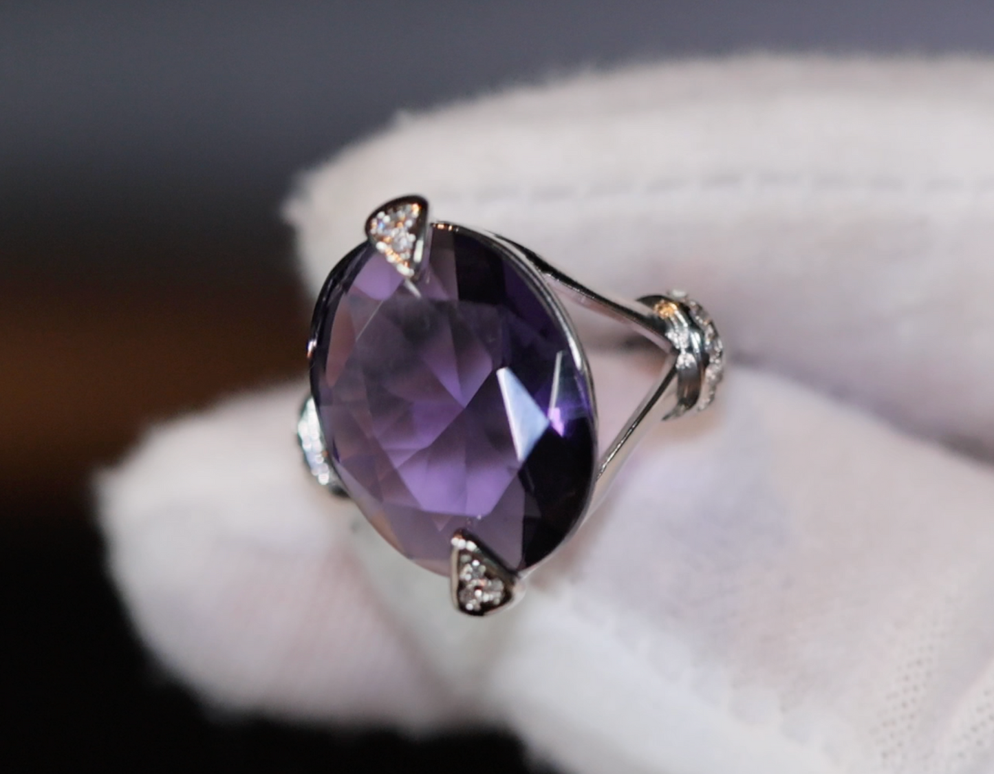 Purple Diamond Ring | Purple Diamond Engagement Ring | Purple Amethyst Ring | Purple Sapphire Ring | Statement Ring | Purple Tourmaline Ring