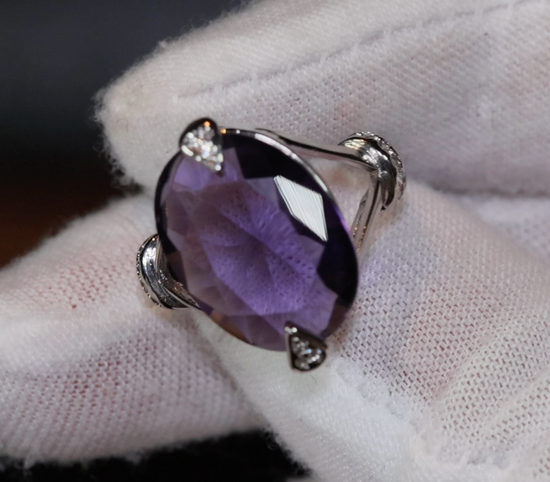 Purple Diamond Ring | Purple Diamond Engagement Ring | Purple Amethyst Ring | Purple Sapphire Ring | Statement Ring | Purple Tourmaline Ring