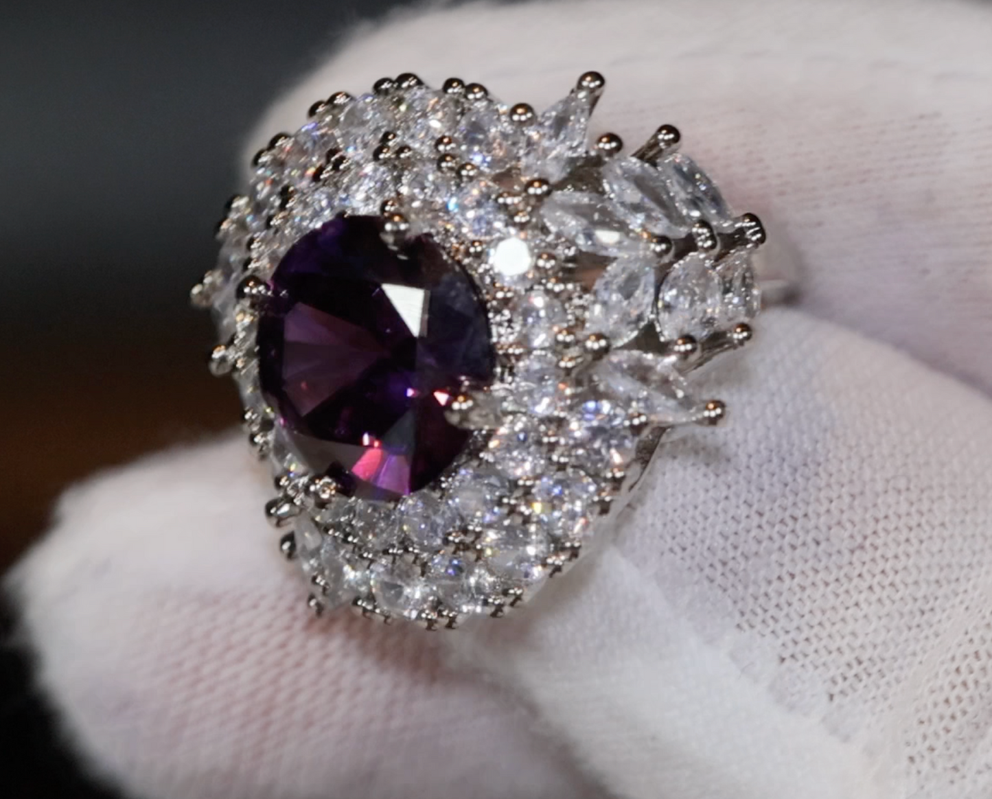 Purple Diamond Ring | Purple Diamond Engagement Ring | Purple Amethyst Ring