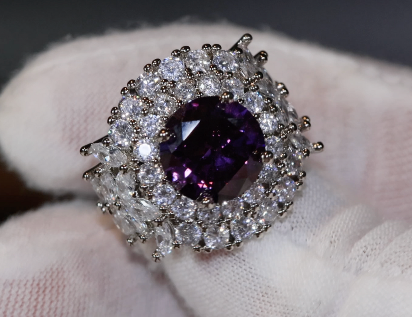 Purple Diamond Ring | Purple Diamond Engagement Ring | Purple Amethyst Ring