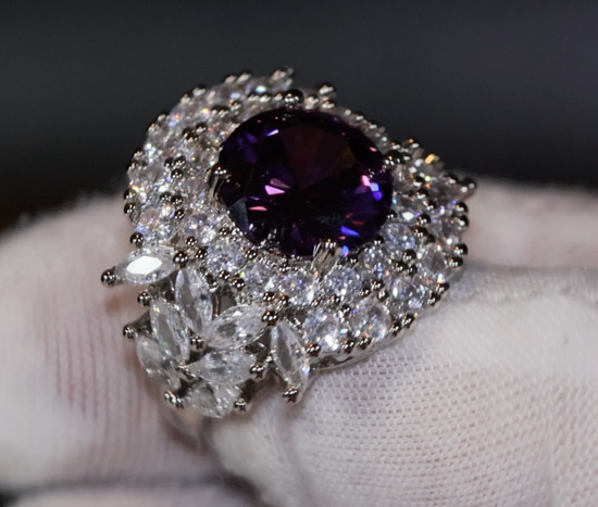 Purple Diamond Ring | Purple Diamond Engagement Ring | Purple Amethyst Ring