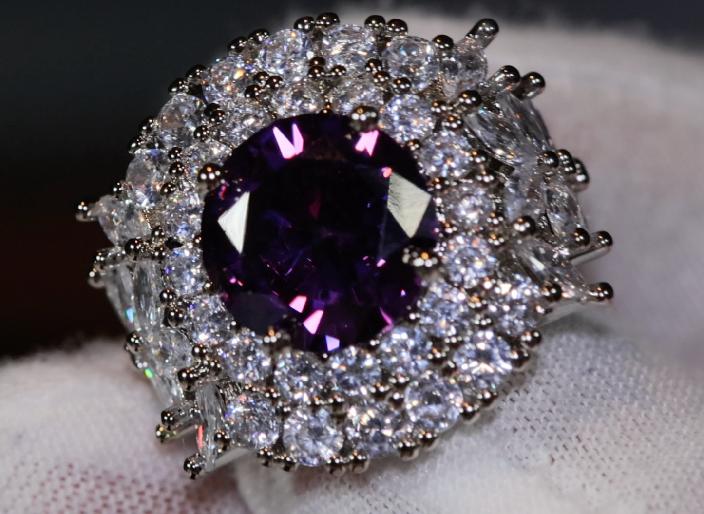 Womens Purple diamond ring