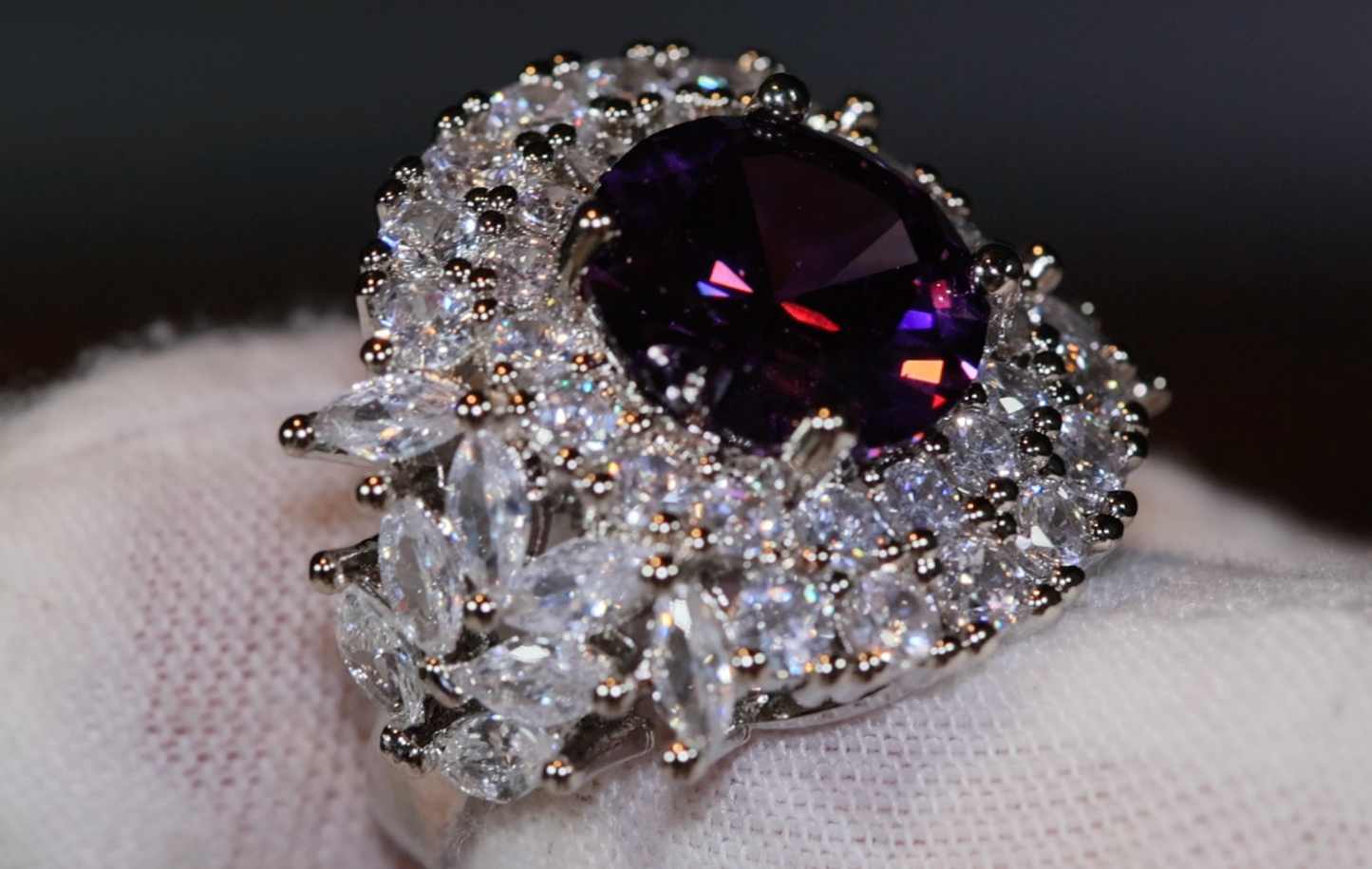 Purple Diamond Ring | Purple Diamond Engagement Ring | Purple Amethyst Ring