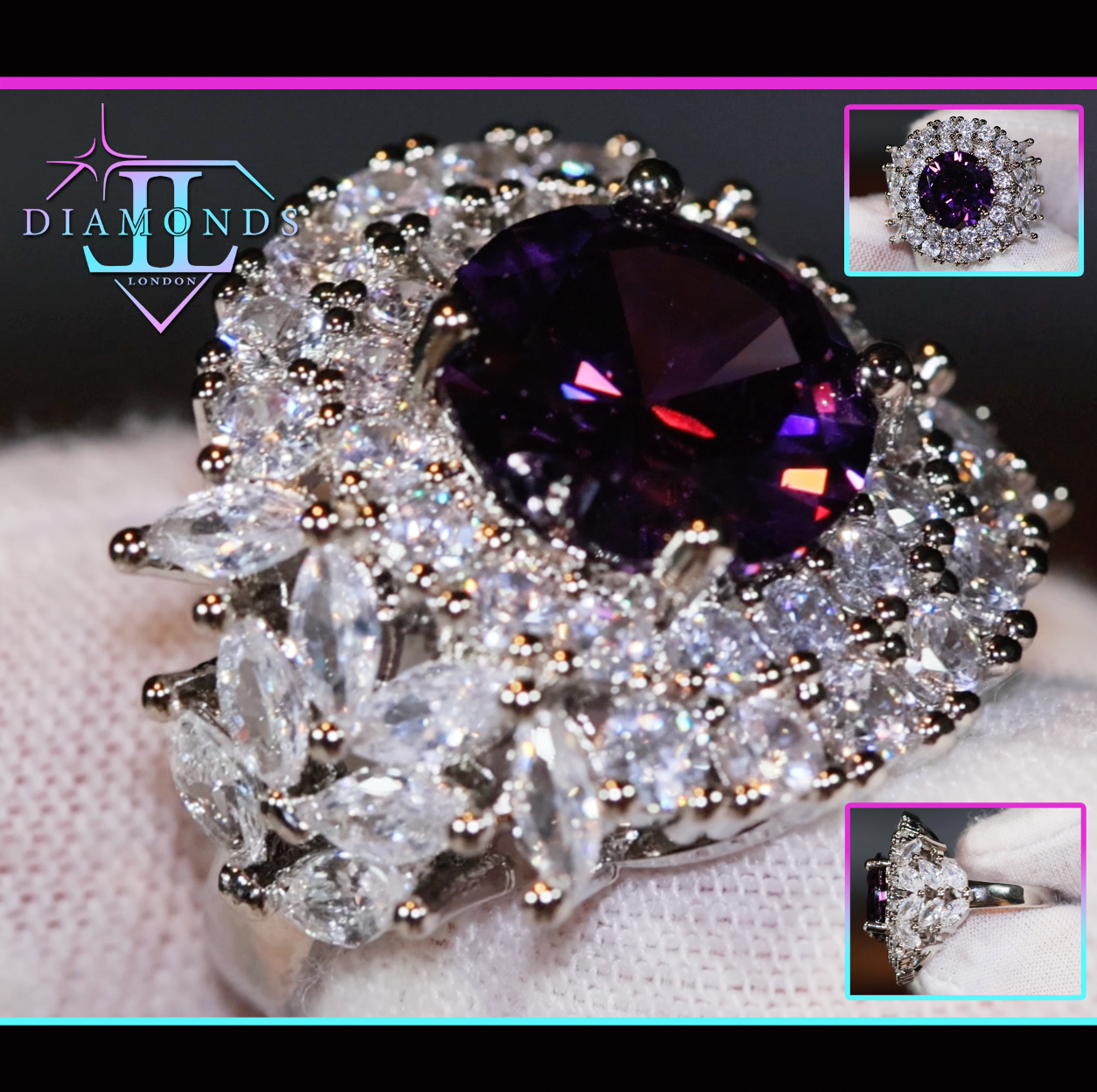 Purple Diamond Engagement Ring