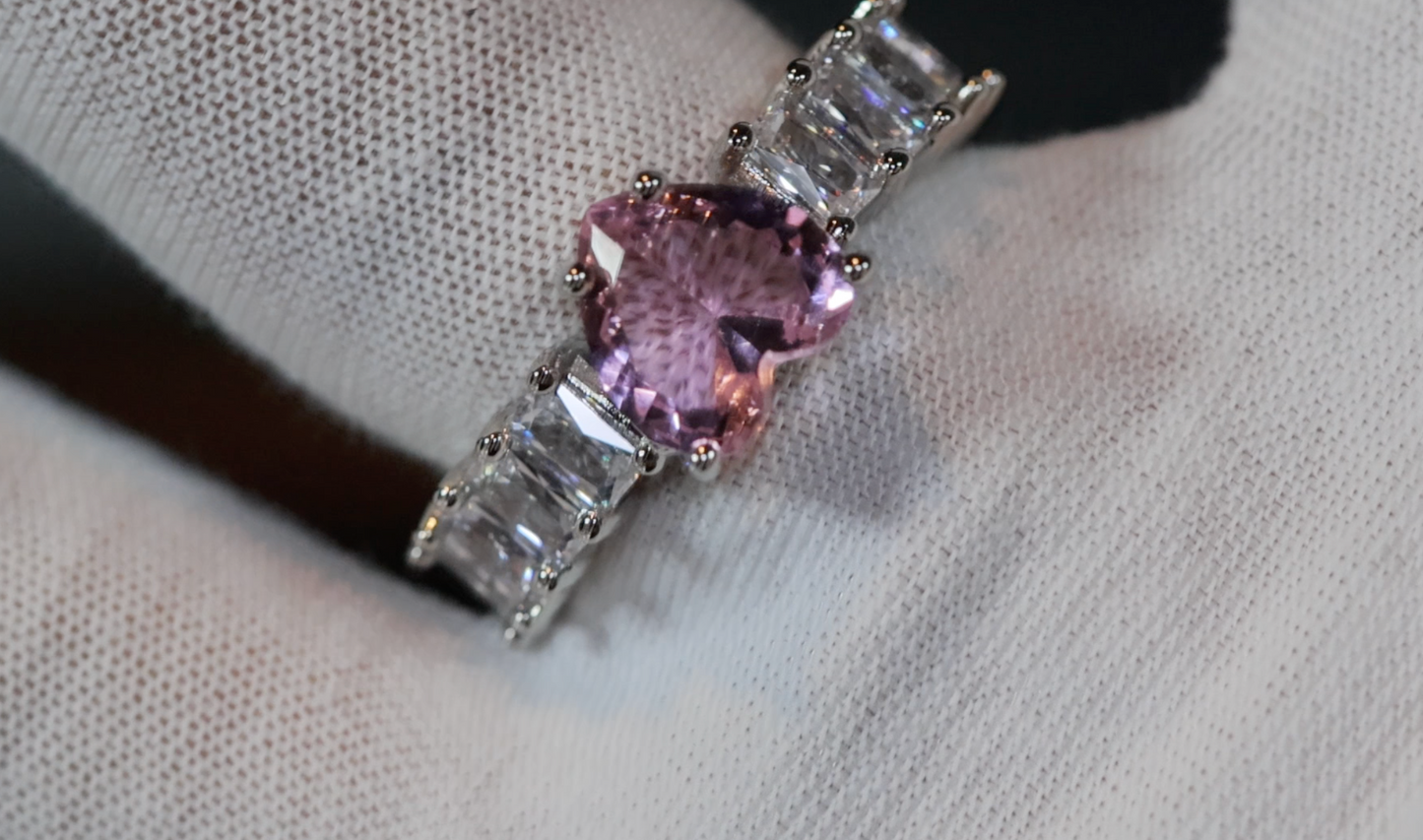 Heart Ring | Heart Shaped Ring | Heart Shape Ring | Diamond Heart Ring | Heart Ring with Diamonds | Engagement Ring | Pink Diamond Ring