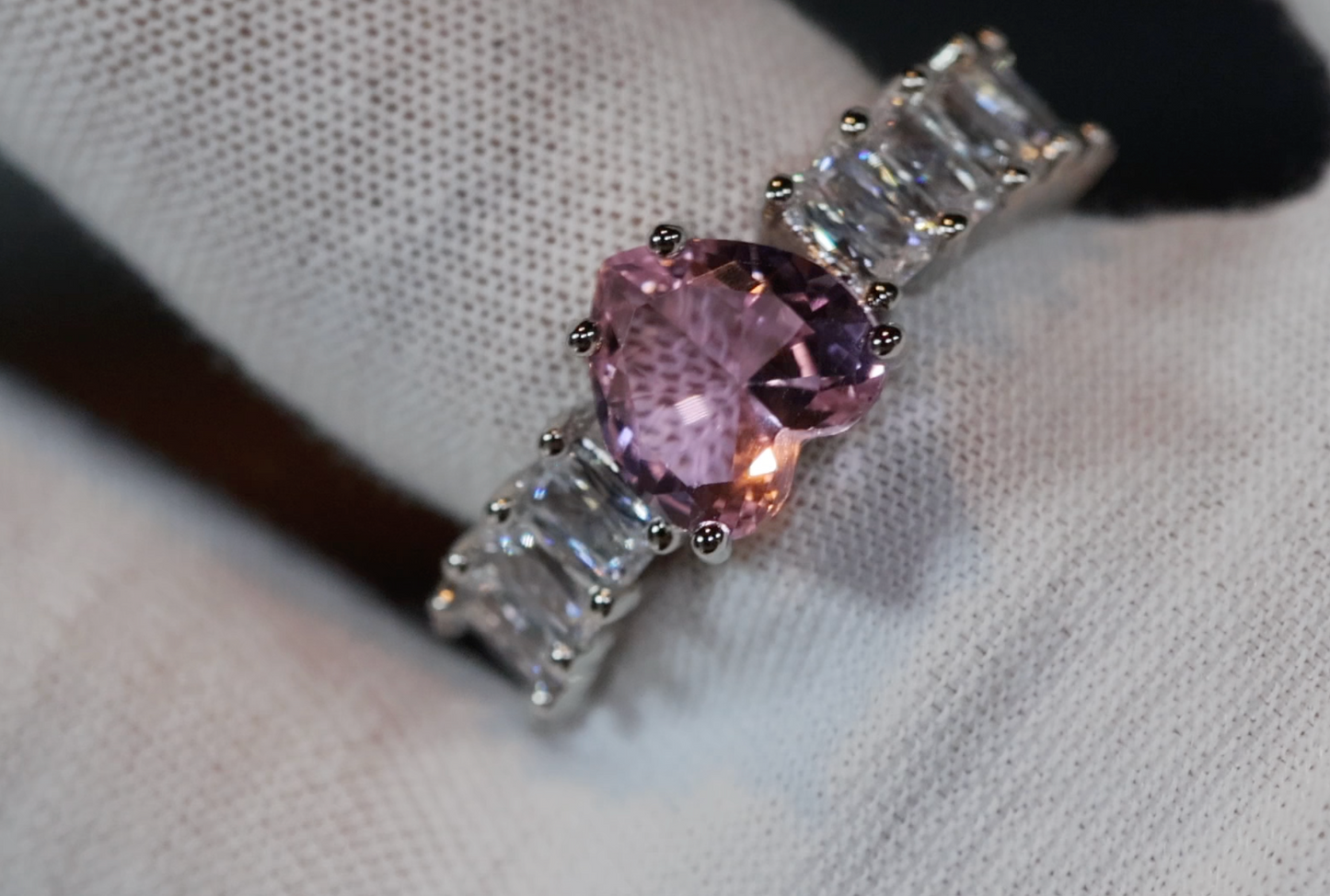 Heart Ring | Heart Shaped Ring | Heart Shape Ring | Diamond Heart Ring | Heart Ring with Diamonds | Engagement Ring | Pink Diamond Ring
