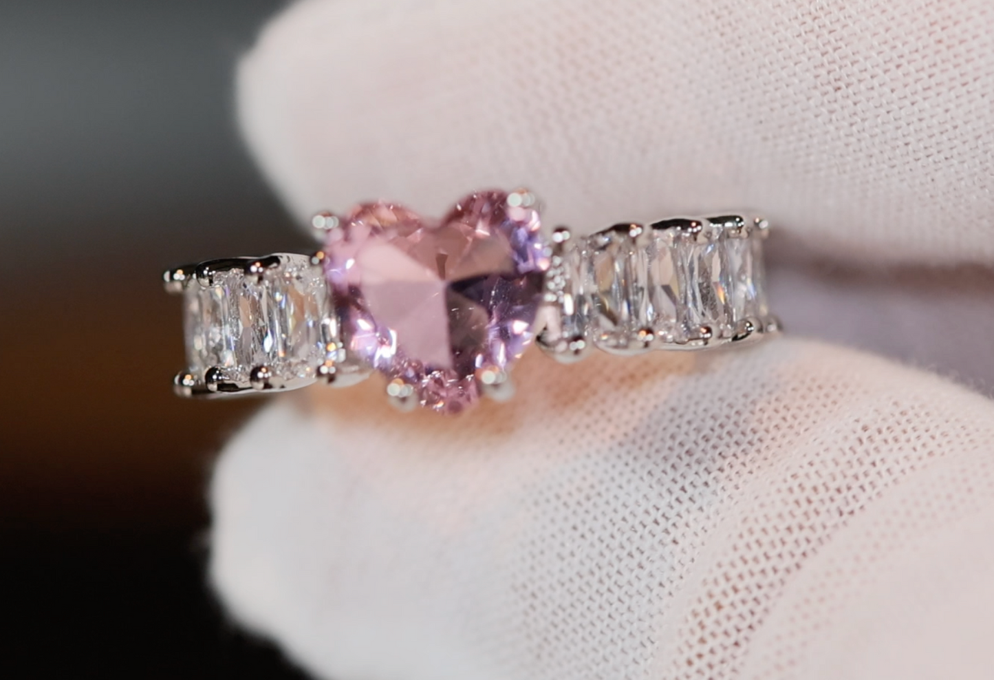 Heart Ring | Heart Shaped Ring | Heart Shape Ring | Diamond Heart Ring | Heart Ring with Diamonds | Engagement Ring | Pink Diamond Ring