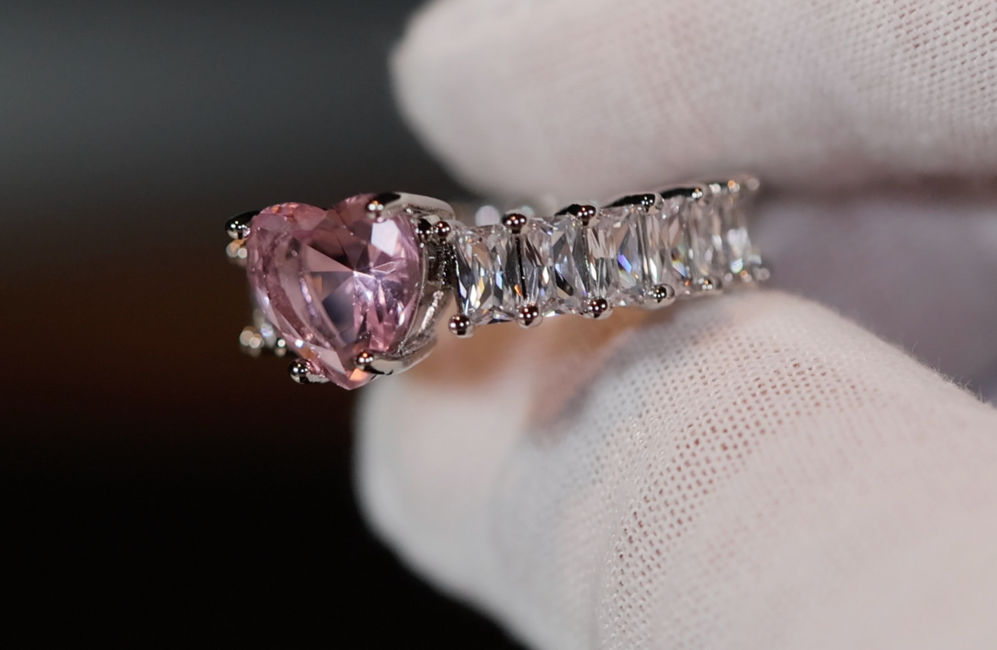 Heart Ring | Heart Shaped Ring | Heart Shape Ring | Diamond Heart Ring | Heart Ring with Diamonds | Engagement Ring | Pink Diamond Ring