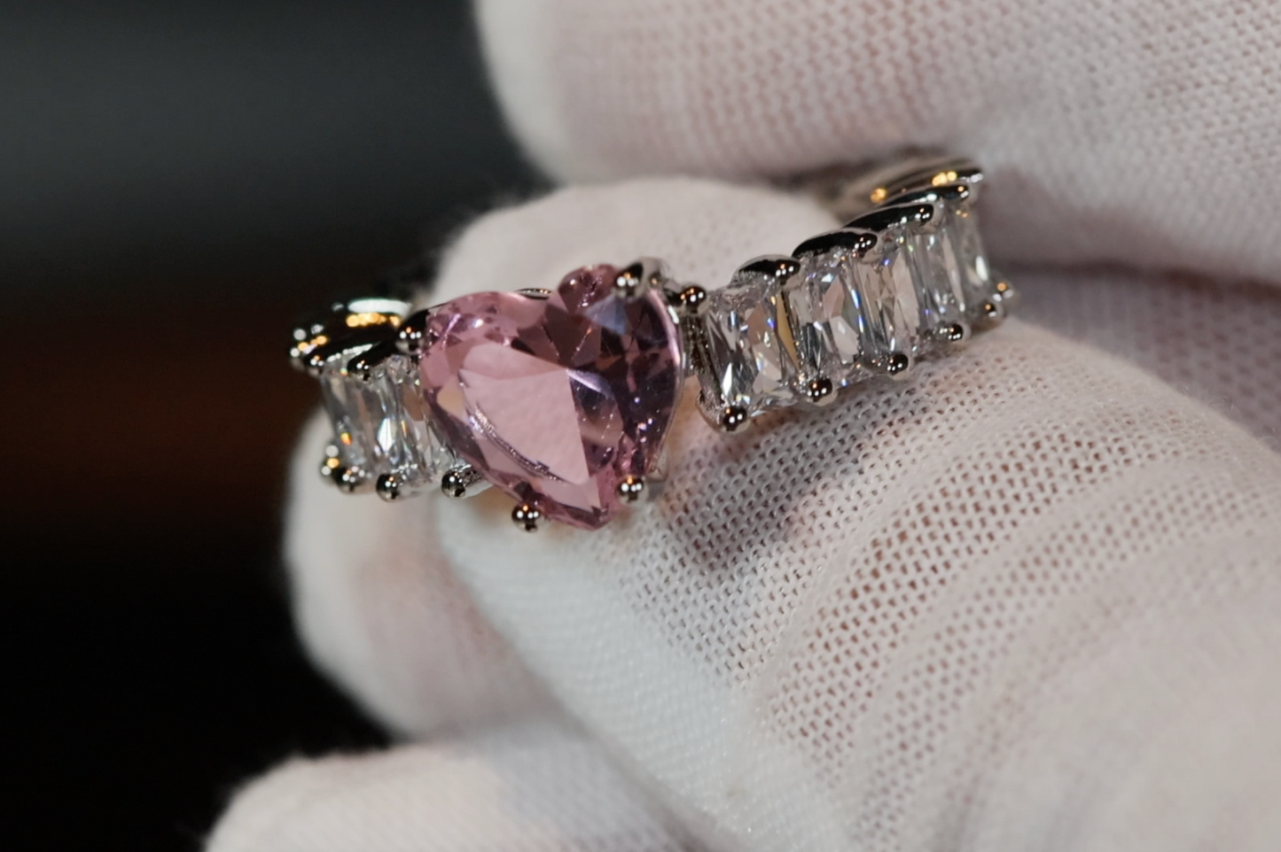 Heart Ring | Heart Shaped Ring | Heart Shape Ring | Diamond Heart Ring | Heart Ring with Diamonds | Engagement Ring | Pink Diamond Ring