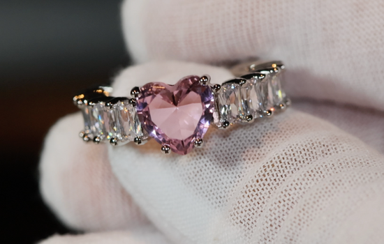 Heart Ring | Heart Shaped Ring | Heart Shape Ring | Diamond Heart Ring | Heart Ring with Diamonds | Engagement Ring | Pink Diamond Ring
