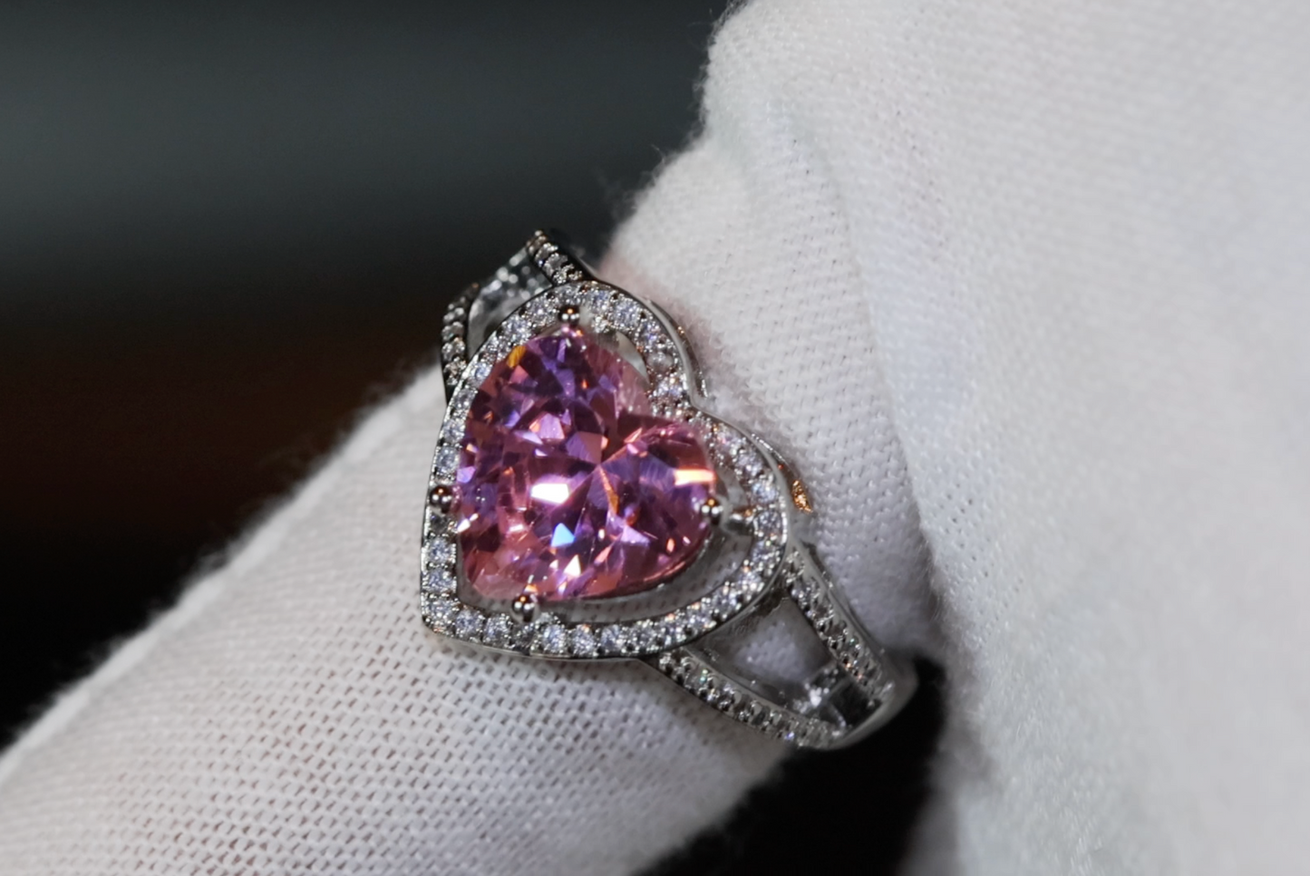 Pink Diamond Ring | Heart Ring | Heart Shaped Ring | Heart Shape Ring