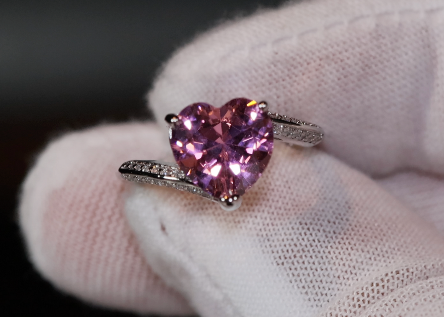 Pink Diamond Ring | Heart Ring | Heart Shaped Ring | Heart Shape Ring | Diamond Heart Ring