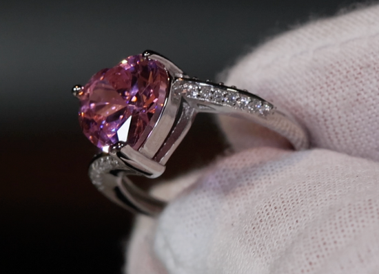 Pink Diamond Ring | Heart Ring | Heart Shaped Ring | Heart Shape Ring | Diamond Heart Ring