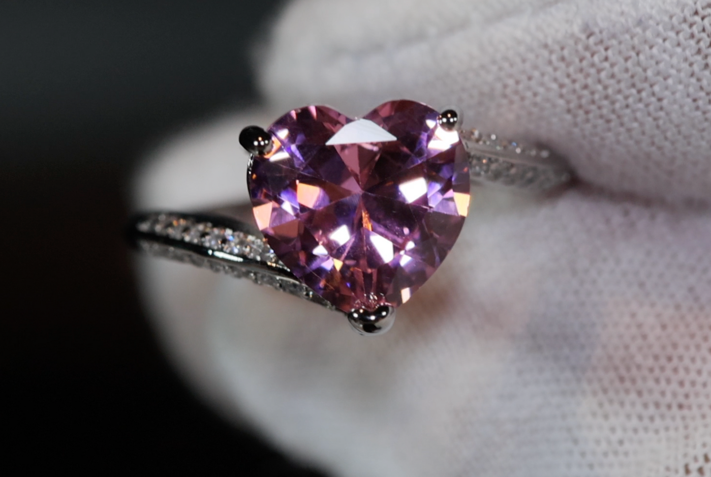 Pink Diamond Ring | Heart Ring | Heart Shaped Ring | Heart Shape Ring | Diamond Heart Ring