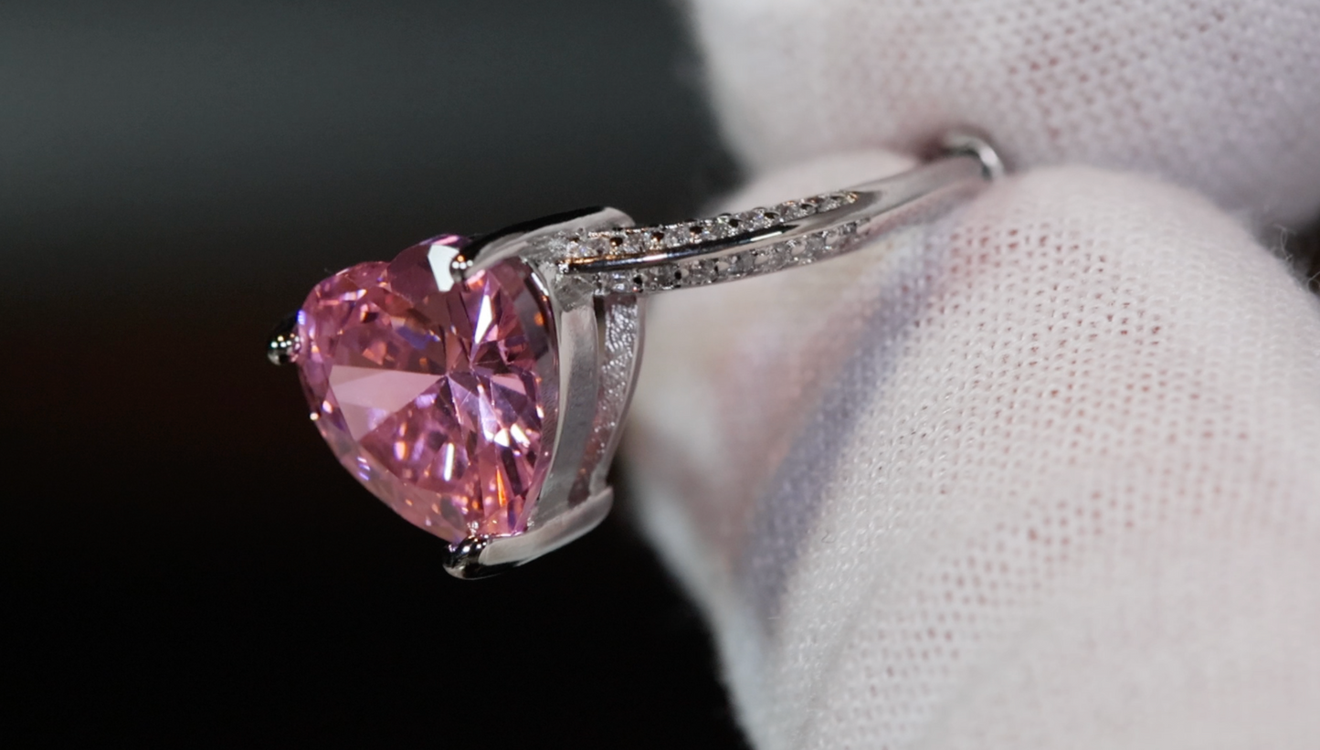 Pink Diamond Ring | Heart Ring | Heart Shaped Ring | Heart Shape Ring | Diamond Heart Ring