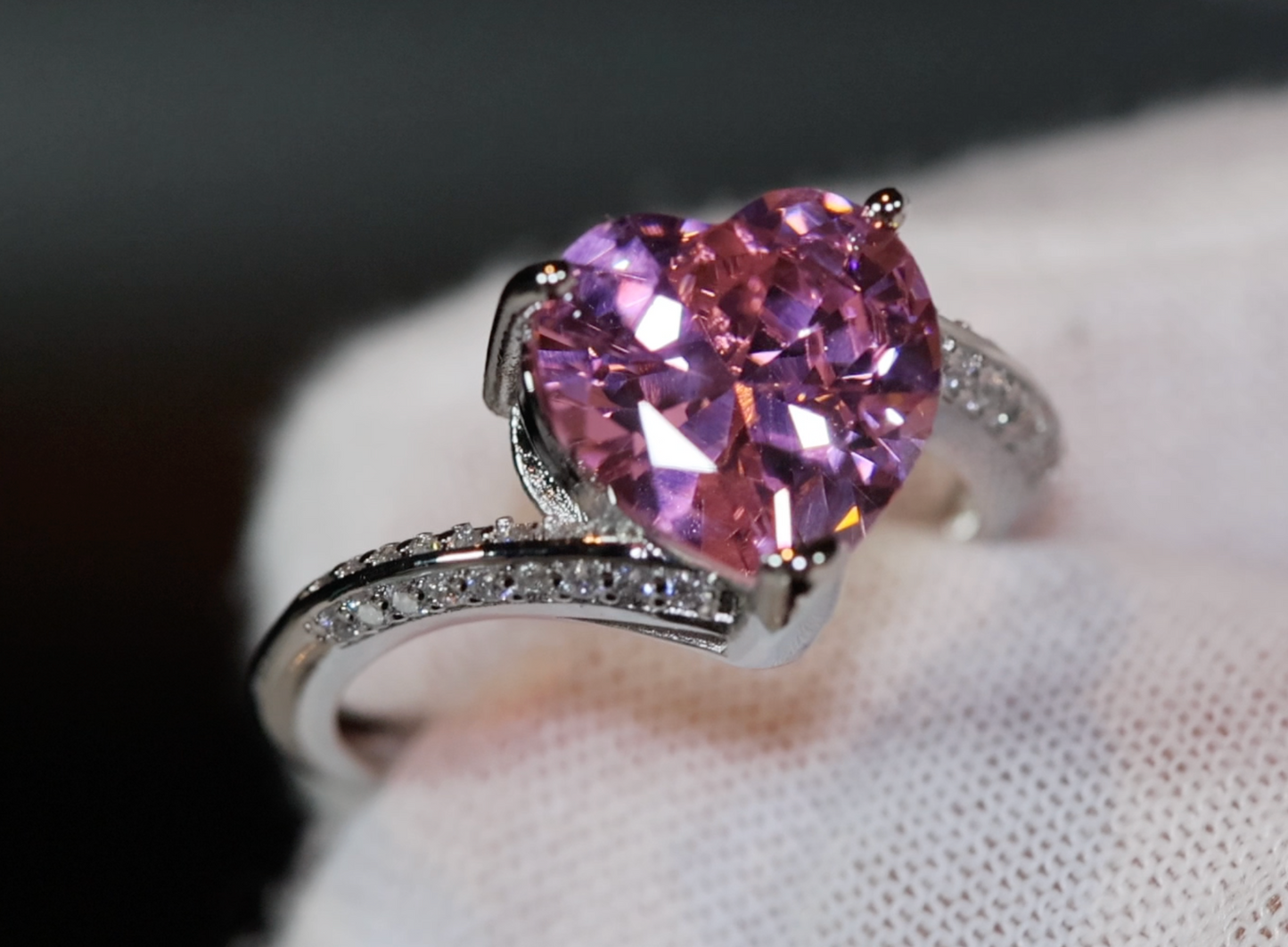 Pink Diamond Ring | Heart Ring | Heart Shaped Ring | Heart Shape Ring | Diamond Heart Ring