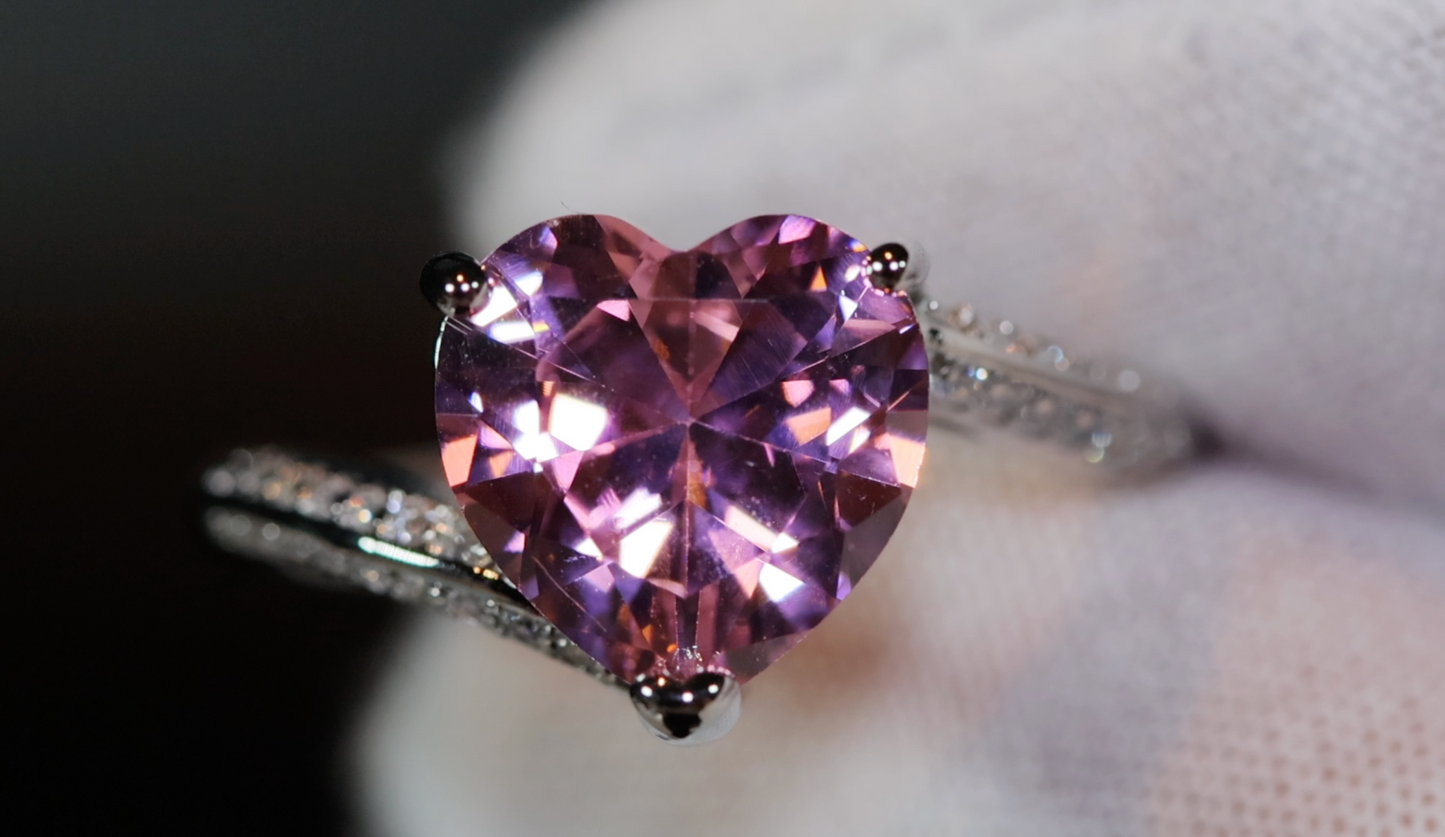 Pink Diamond Ring | Heart Ring | Heart Shaped Ring | Heart Shape Ring | Diamond Heart Ring