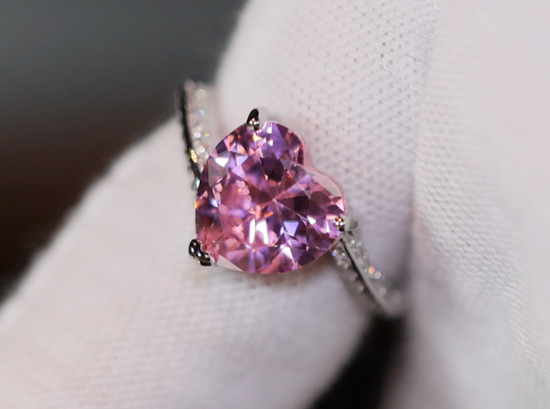 Pink Diamond Ring | Heart Ring | Heart Shaped Ring | Heart Shape Ring | Diamond Heart Ring