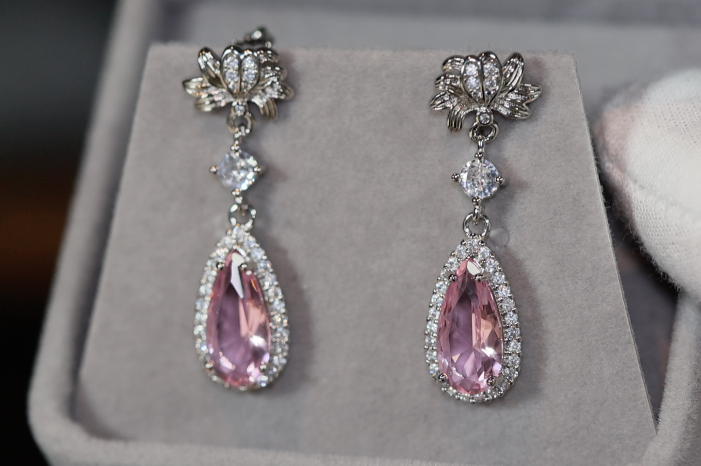 Drop Earrings | Pink Diamond Earrings | Classy Diamond Earrings