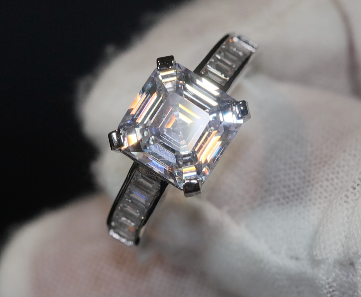 Asscher Diamond Ring | Asscher Cut Diamond Engagement Ring | Womens Asscher Ring