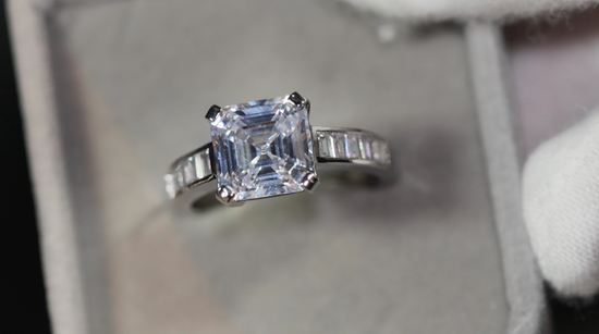 Asscher Diamond Ring | Asscher Cut Diamond Engagement Ring | Womens Asscher Ring