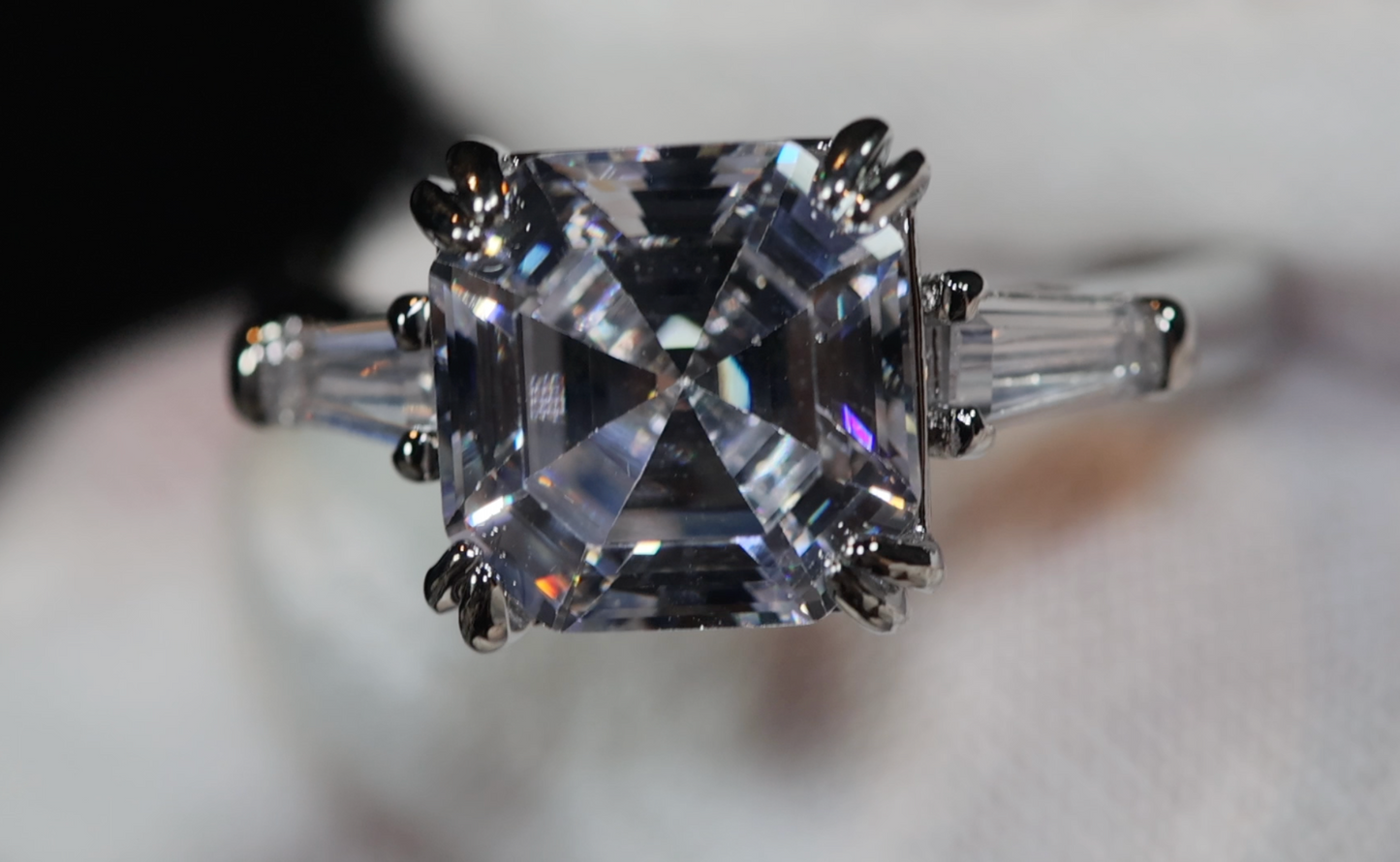 Asscher Diamond Engagement Ring